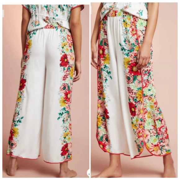 By Anthropologie Floral Flowing Pant sz S - Picture 4 of 4